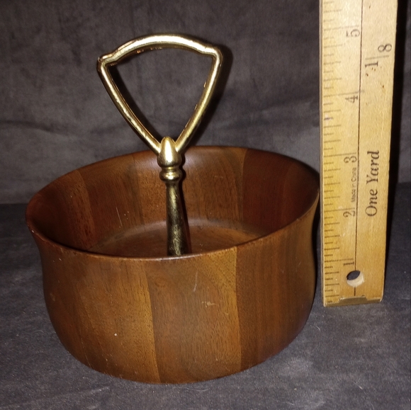 Vintage 60s Mid Century Modern Walnut Wood Nut Bowl EUC - Picture 7 of 8